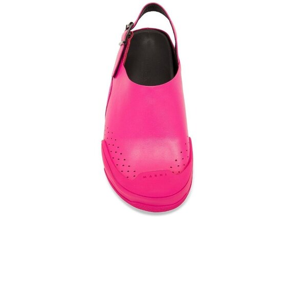 MARNI Sabot Clogs in Pink Gummy 43 Mens New With Box Leather Slides Sandals - Picture 4 of 15